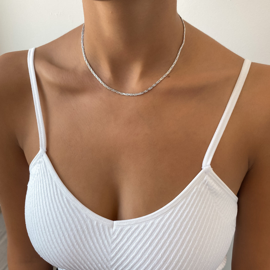 Flat Rope Link Chain | Silver