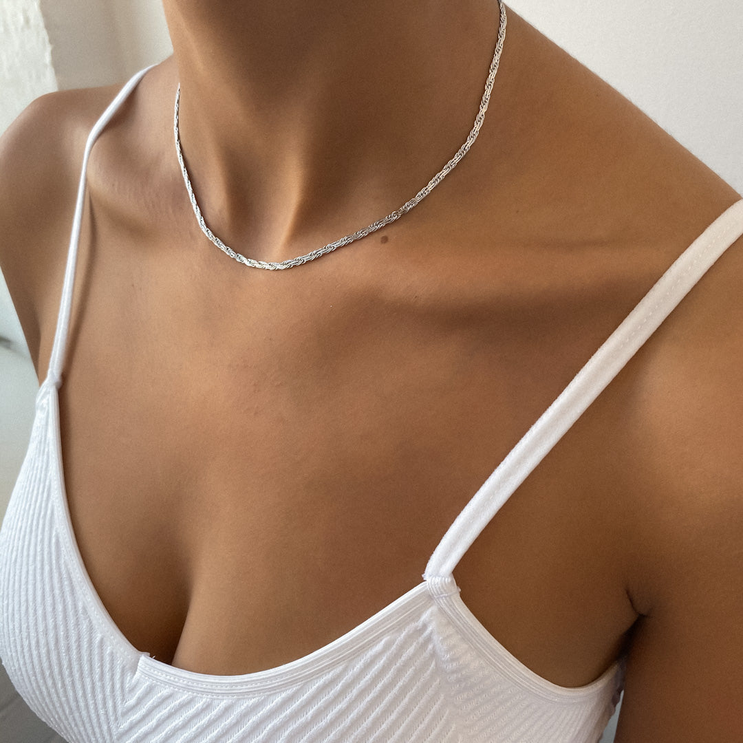 Flat Rope Link Chain | Silver