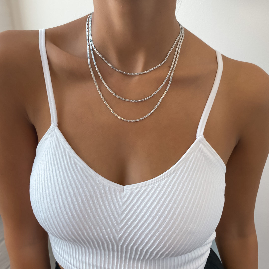Flat Rope Link Chain | Silver