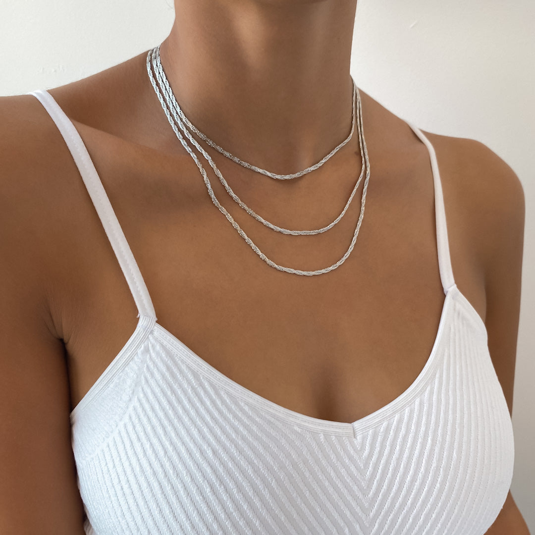 Flat Rope Link Chain | Silver