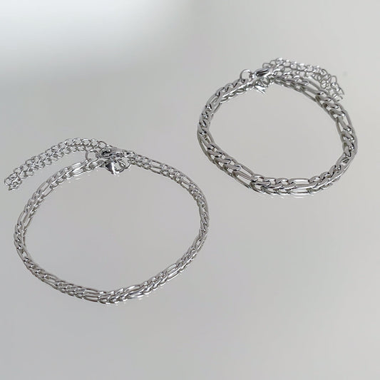 Figaro Chain Anklet Silver