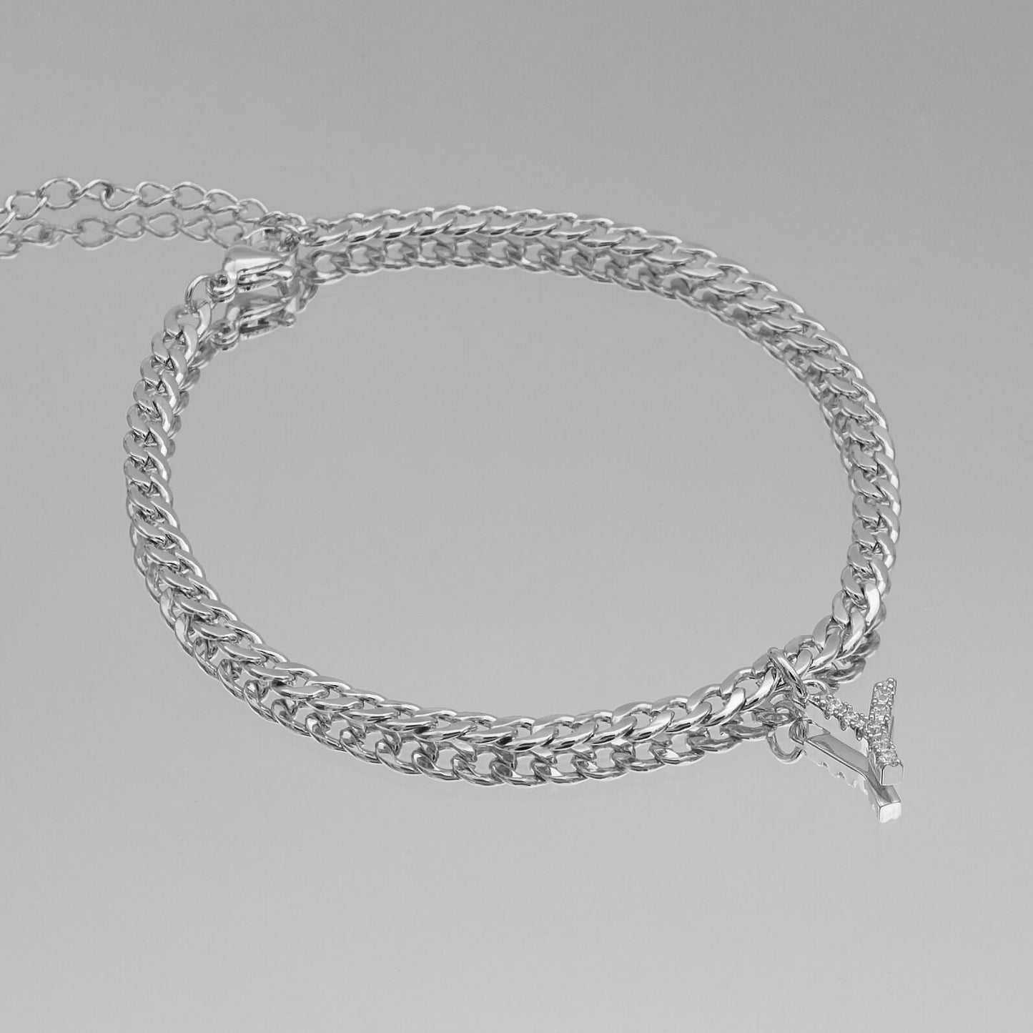 ICY Initial Anklet | Cuban