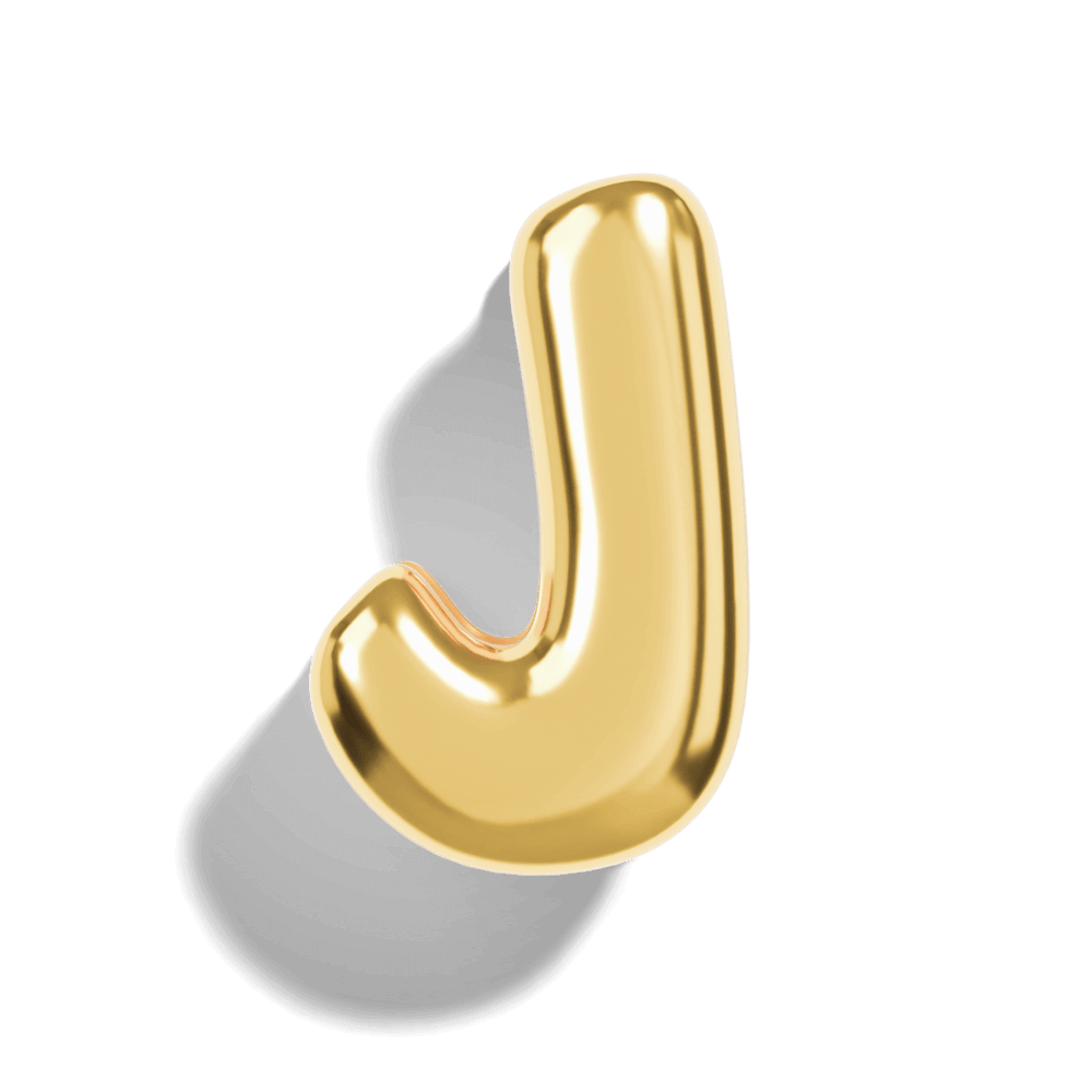 Gold Bubble Letter Charms