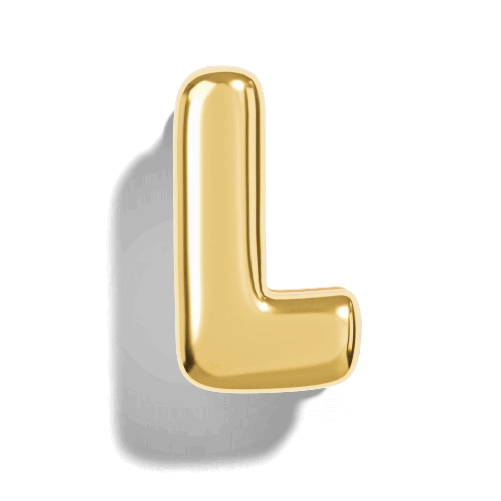 Gold Bubble Letter Charms