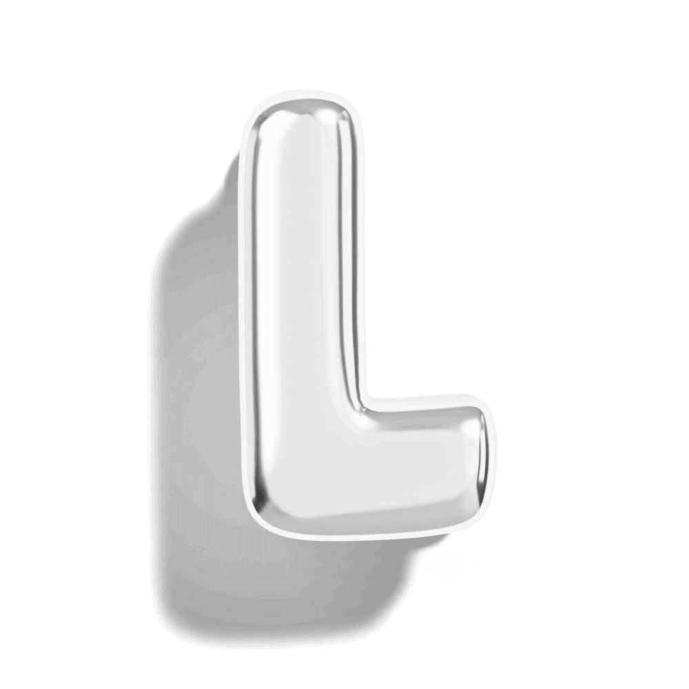 Silver Bubble Letter Charms