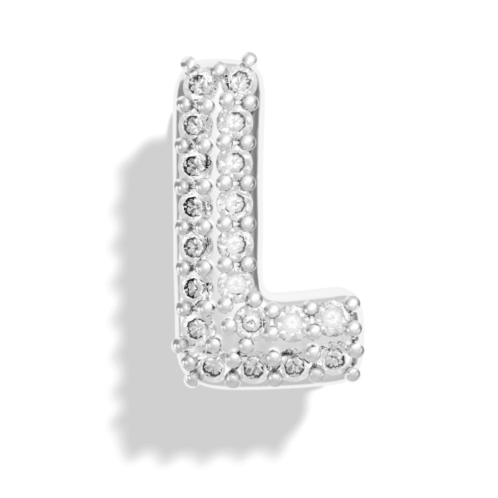 Silver Pave Bubble Letter Charms