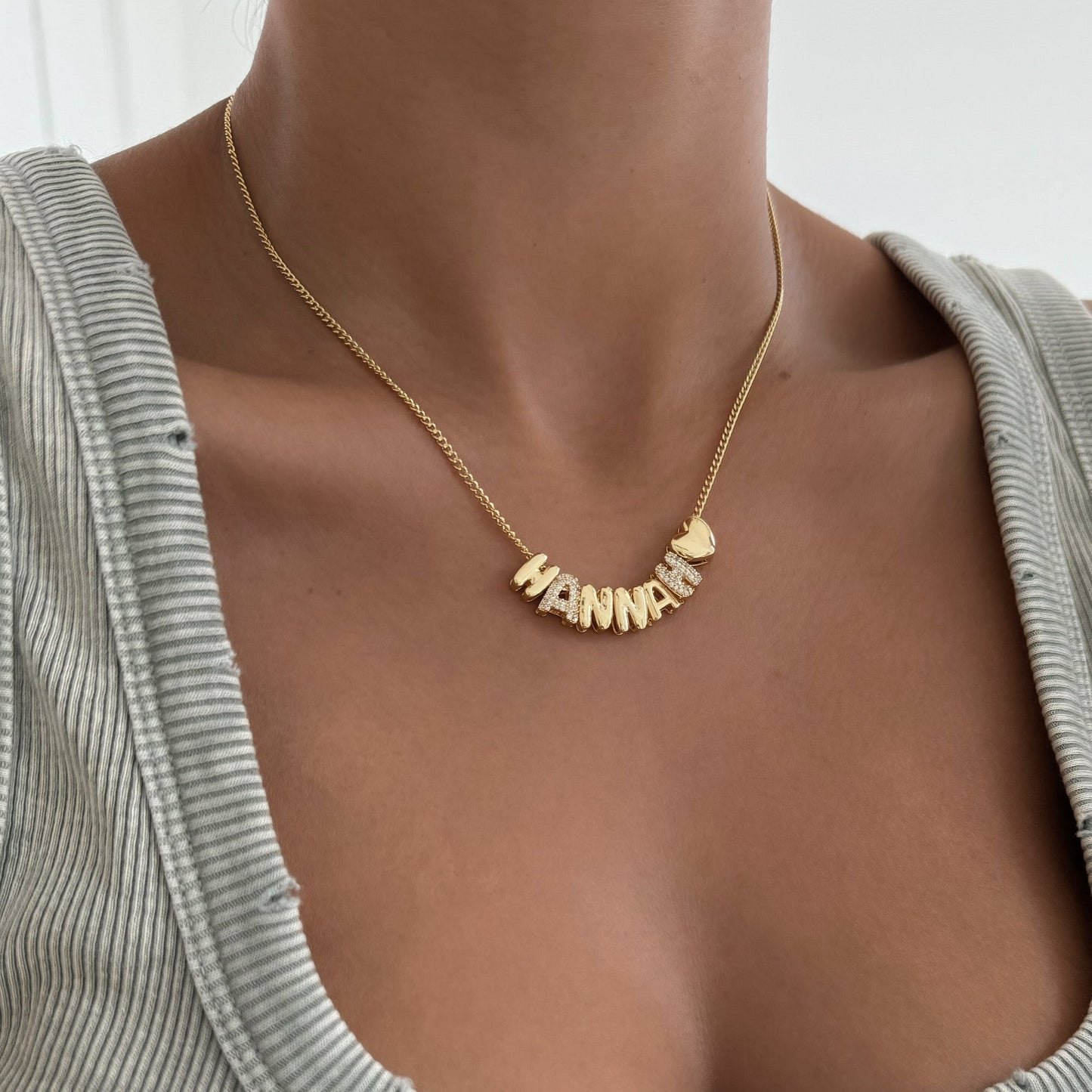 Gold Bubble Letter Charms