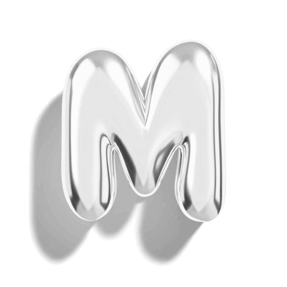 Silver Bubble Letter Charms