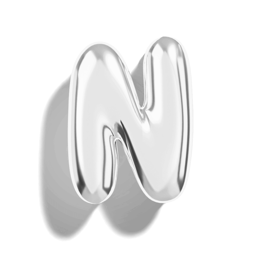 Silver Bubble Letter Charms