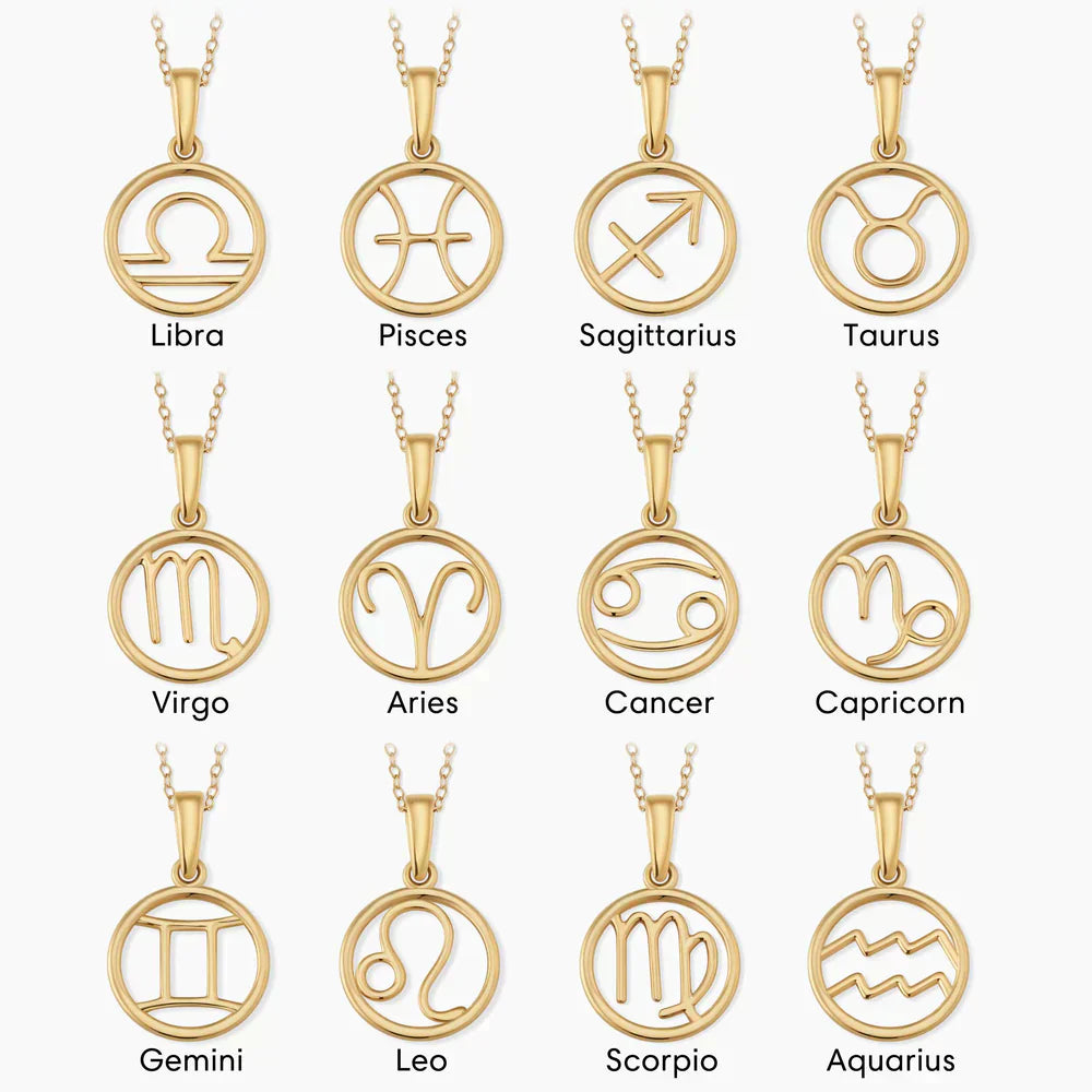 Rosalyette | Collana con Segno Zodiacale in Oro 18k