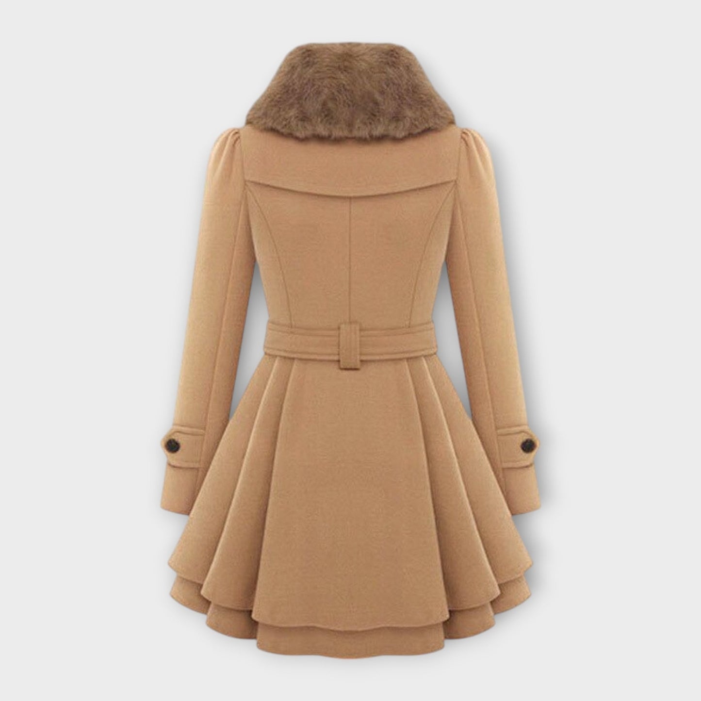 Elivara – Cappotto elegante con colletto in pelliccia