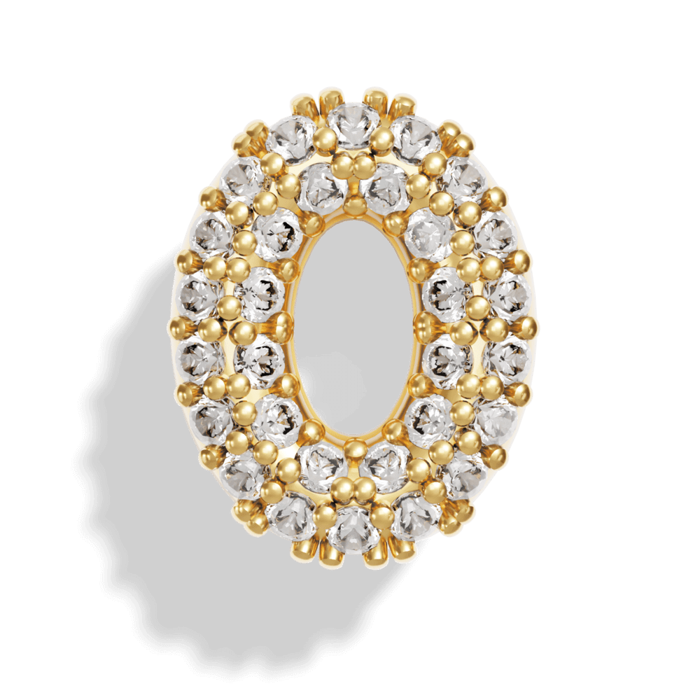 Gold Pave Bubble Letter Charms