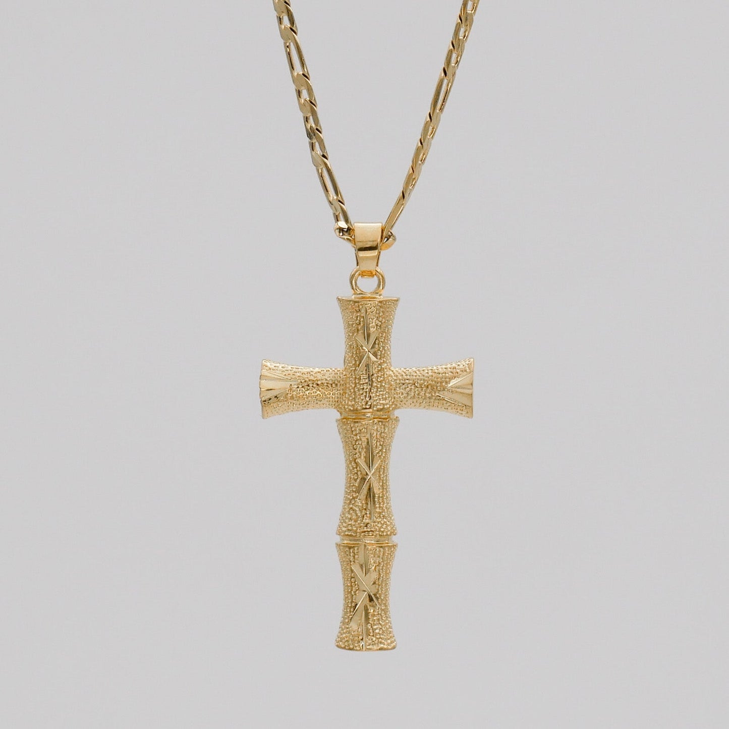 Bamboo Cross Gold Filled Necklace