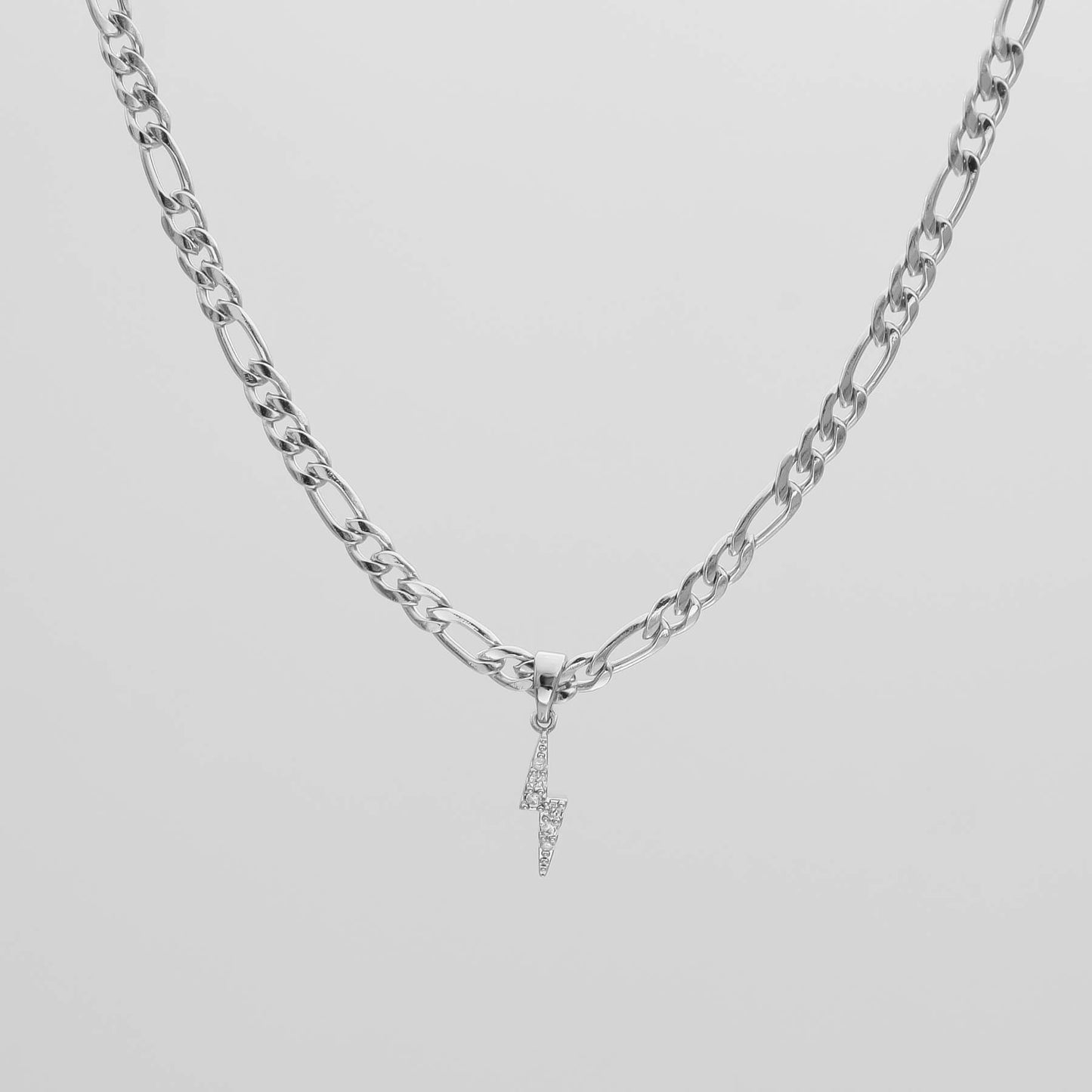 ICY Lightning Bolt Figaro Necklace