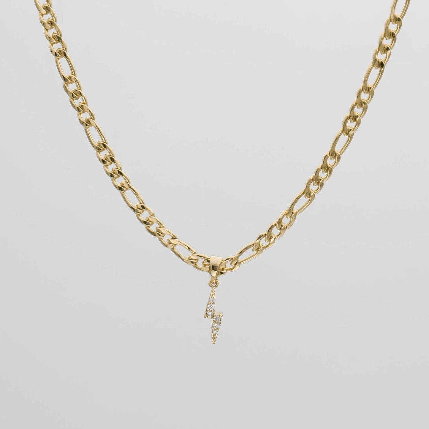 ICY Lightning Bolt Figaro Necklace