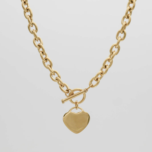 Hayley Heart T-Bar Necklace