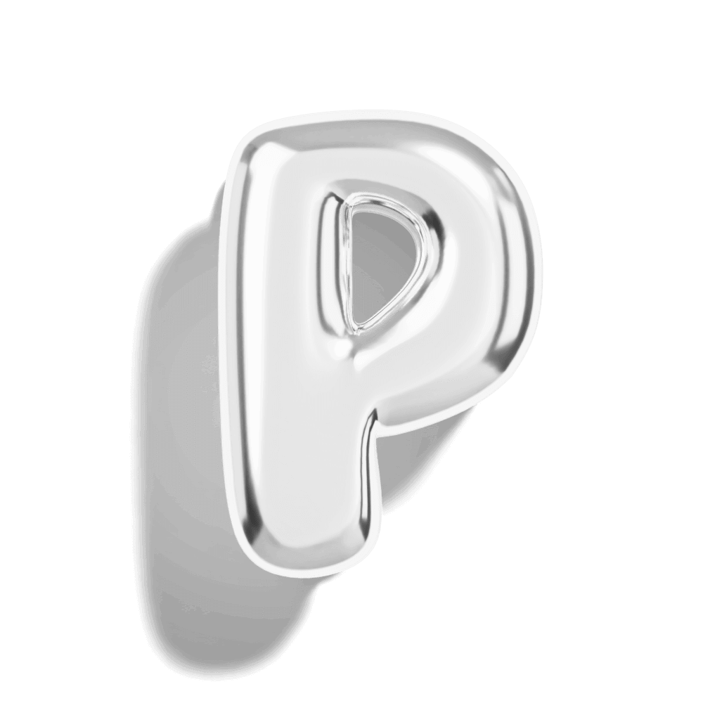 Silver Bubble Letter Charms