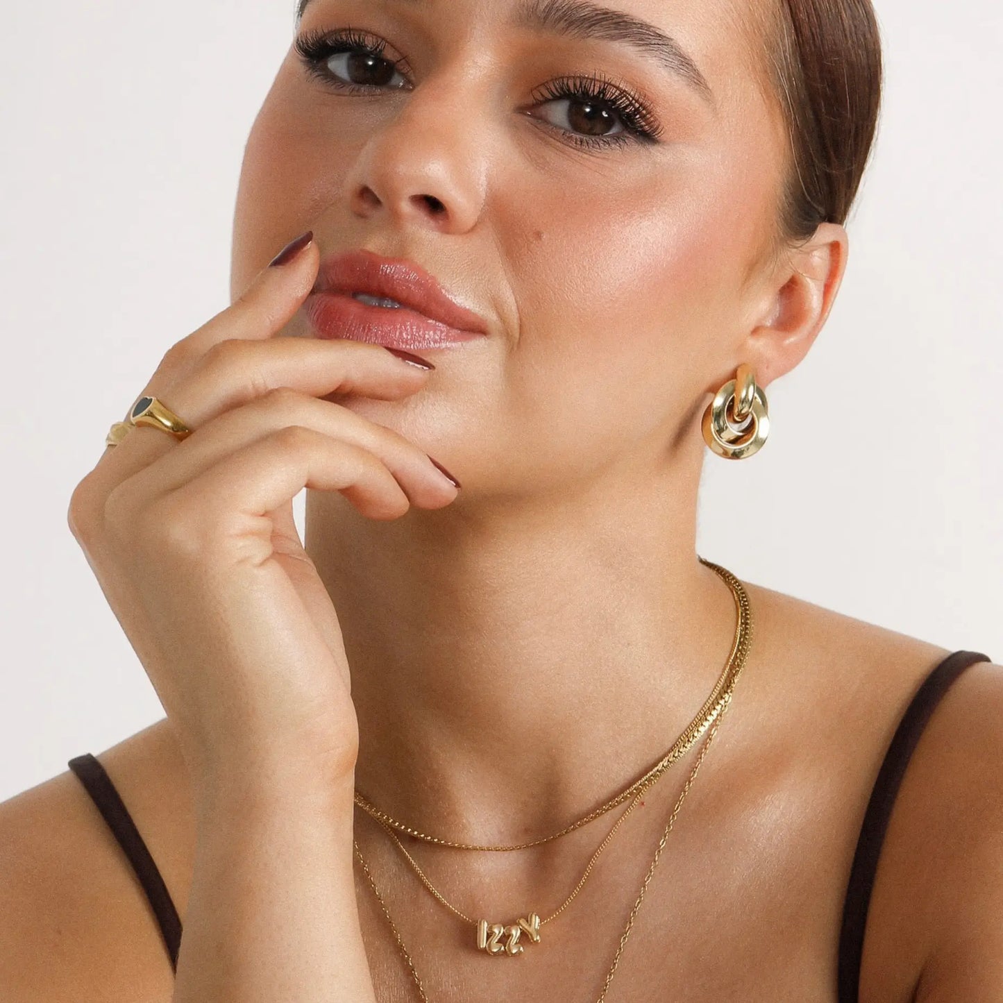 Gold Pave Bubble Letter Charms