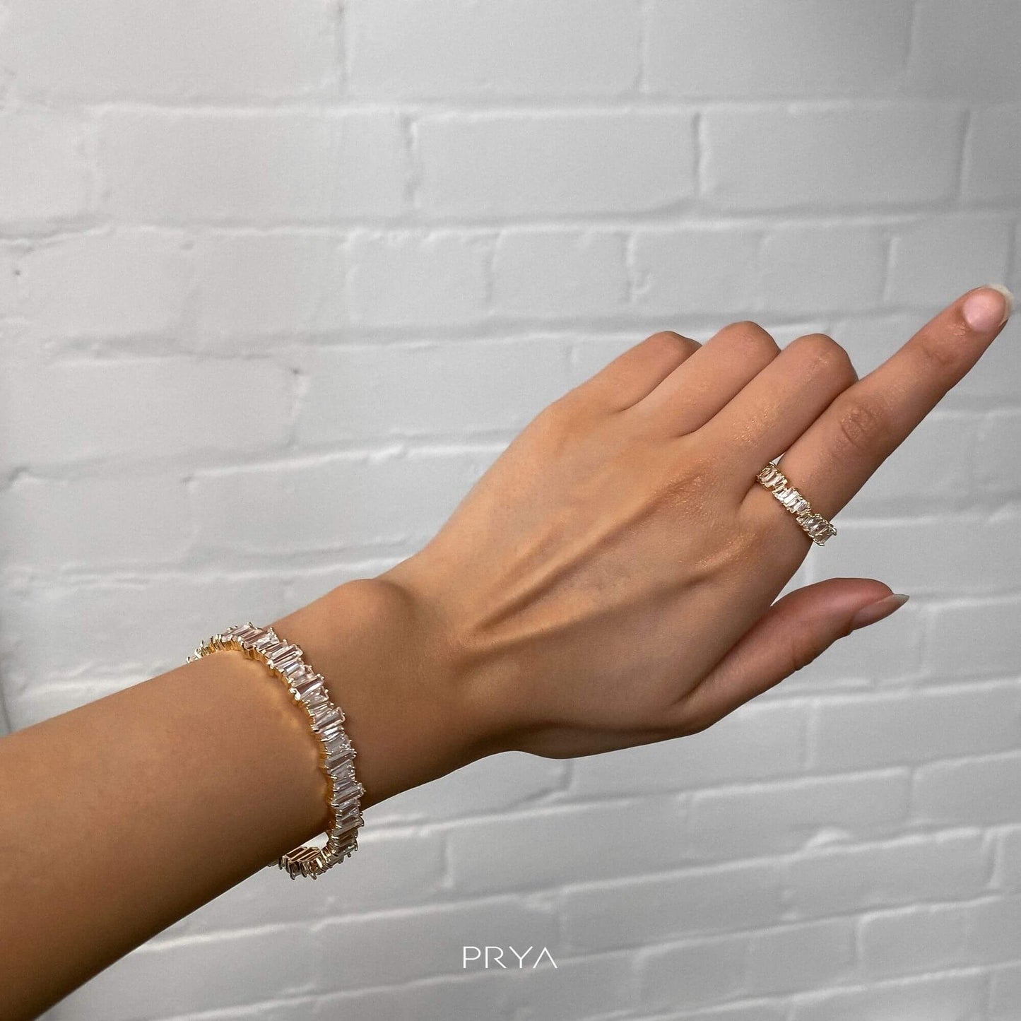 Jada Baguette CZ Bracelet Thick | Gold