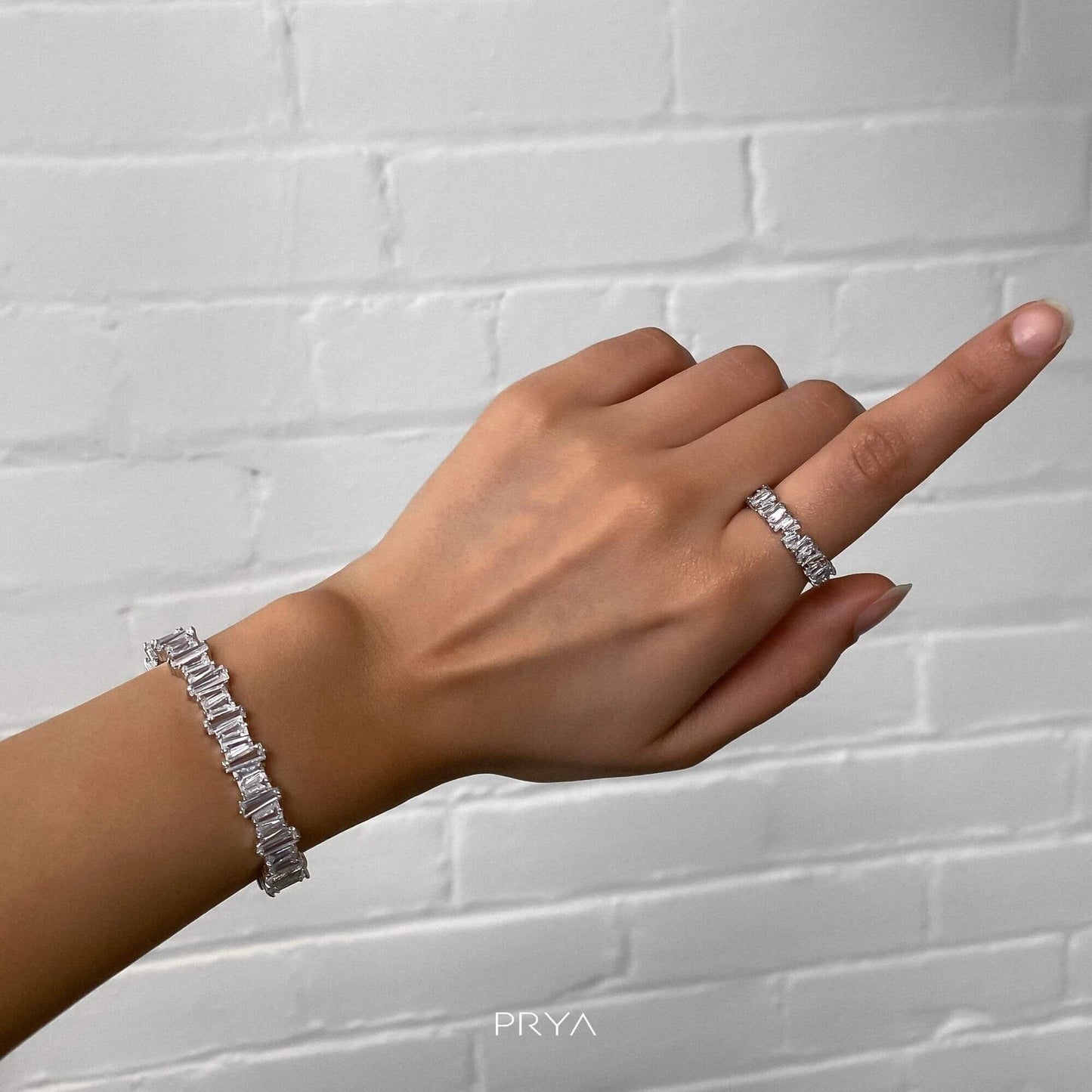 Jada Baguette CZ Bracelet Thick | Silver