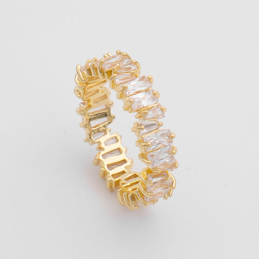 Jada Baguette Cut CZ Ring | Gold