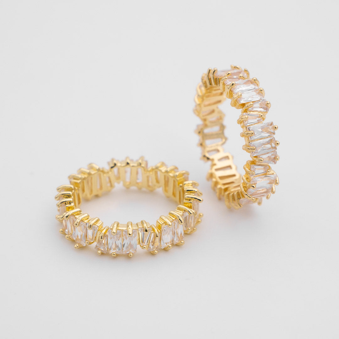 Jada Baguette Cut CZ Ring | Gold