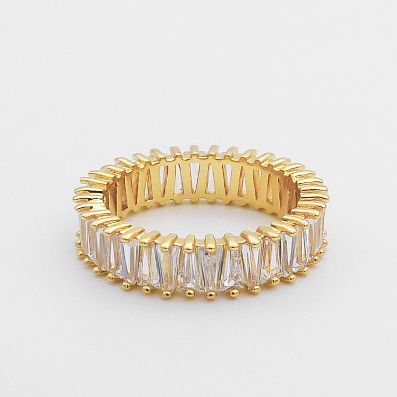 Anna Baguette Cut CZ Ring | Gold