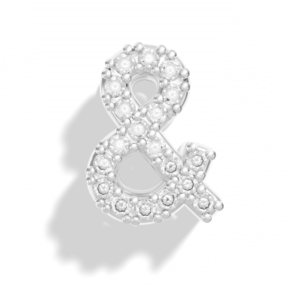 Silver Pave Bubble Letter Charms