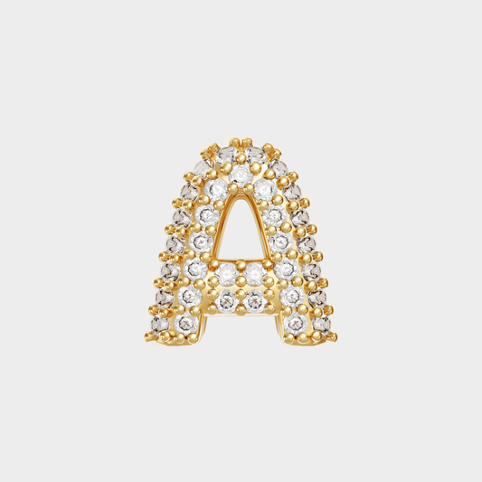 Gold Pave Bubble Letter Charms