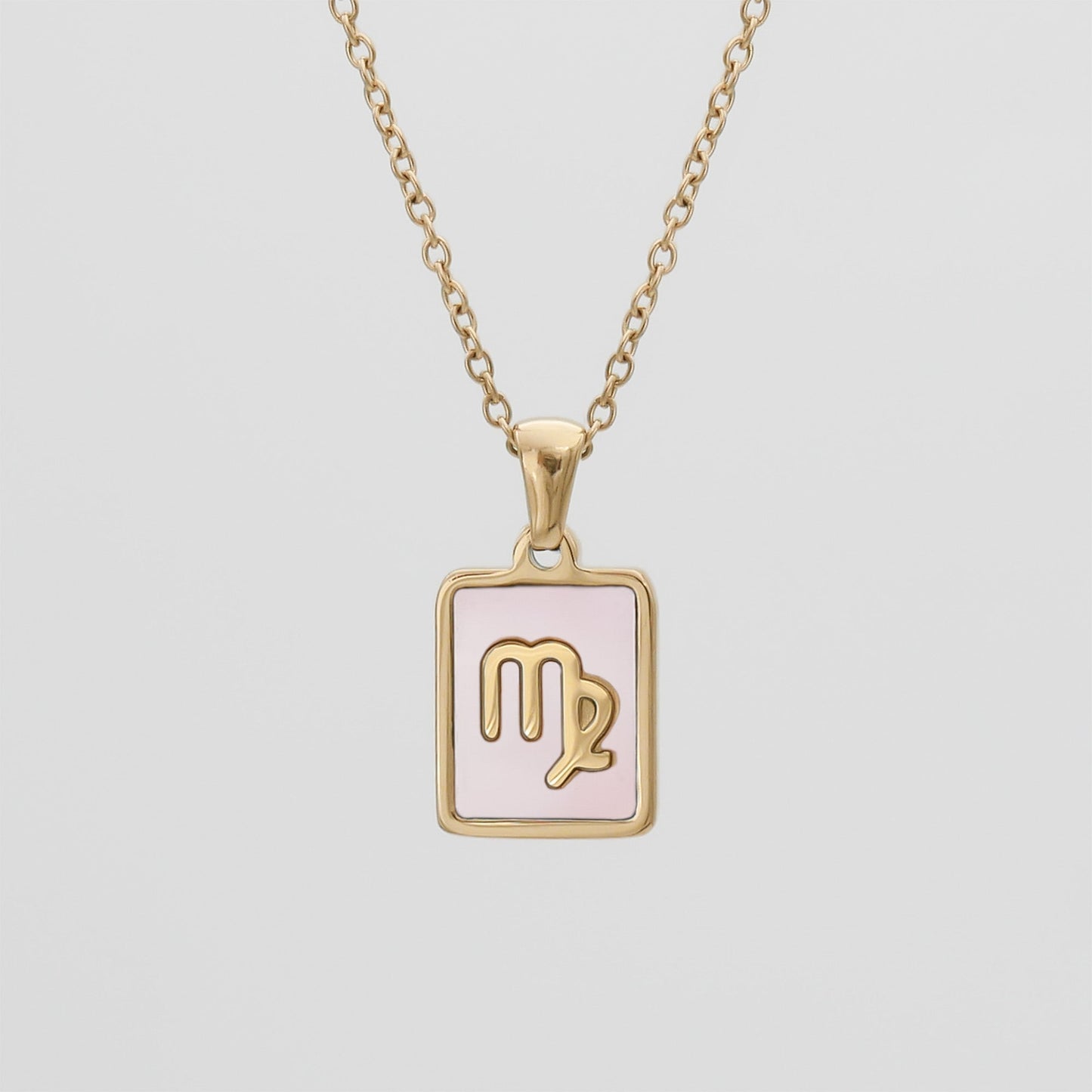 Pink Zodiac Symbol Necklace