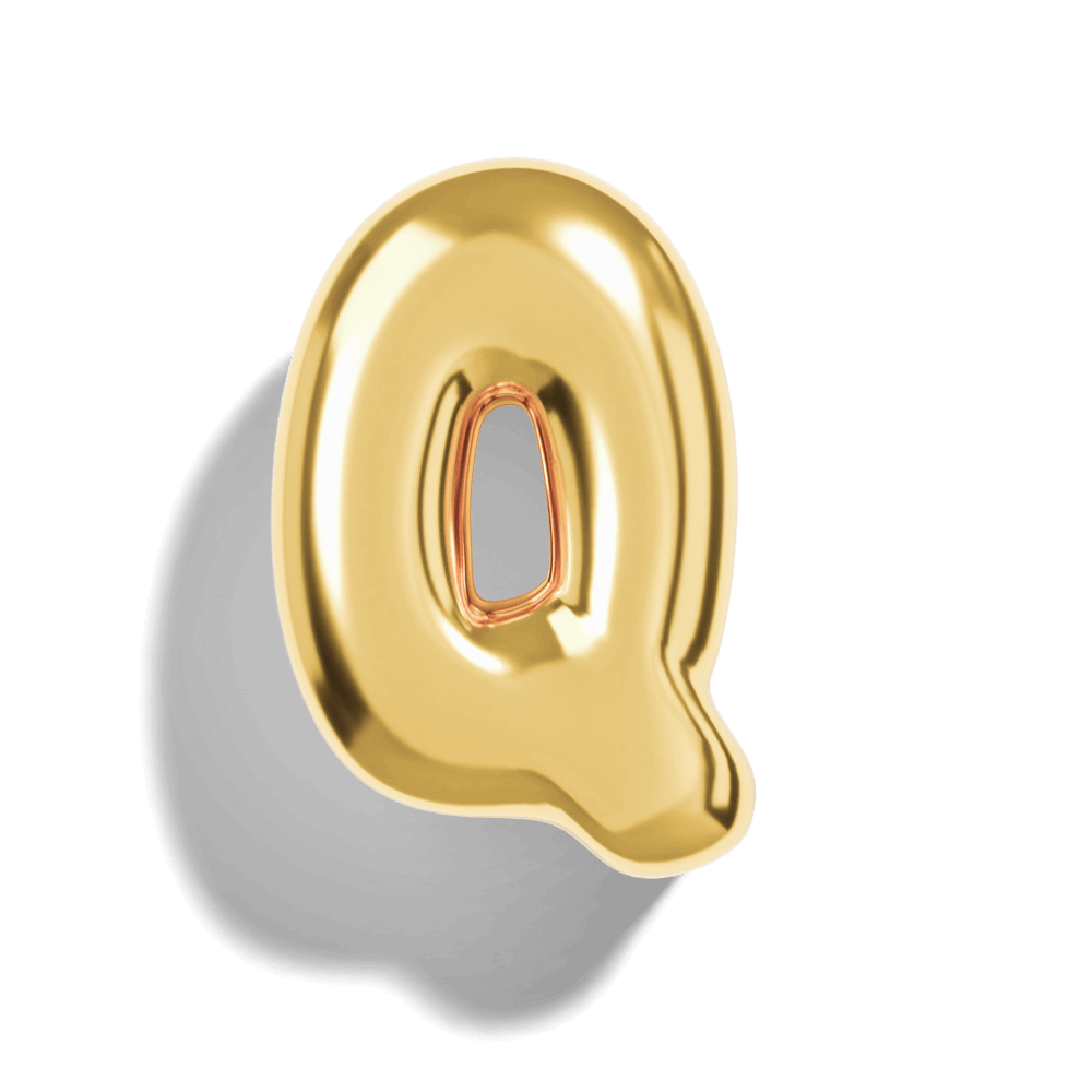 Gold Bubble Letter Charms