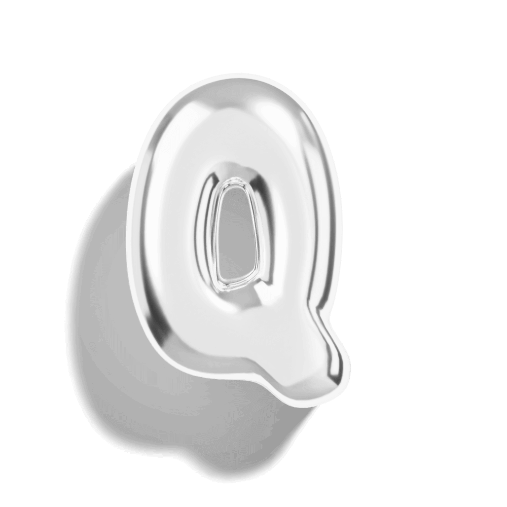 Silver Bubble Letter Charms