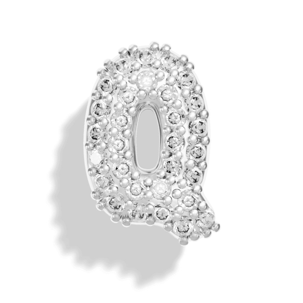 Silver Pave Bubble Letter Charms