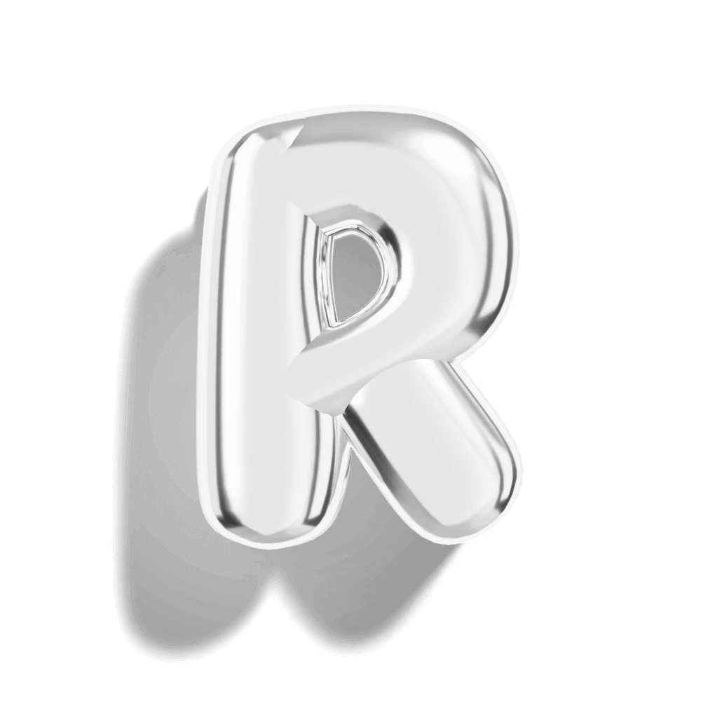 Silver Bubble Letter Charms