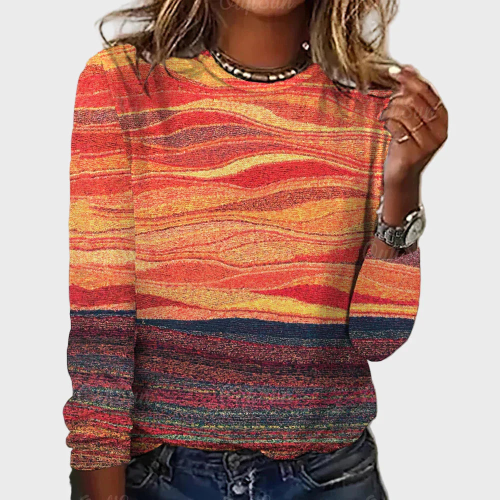 Top di maglia a maniche lunghe