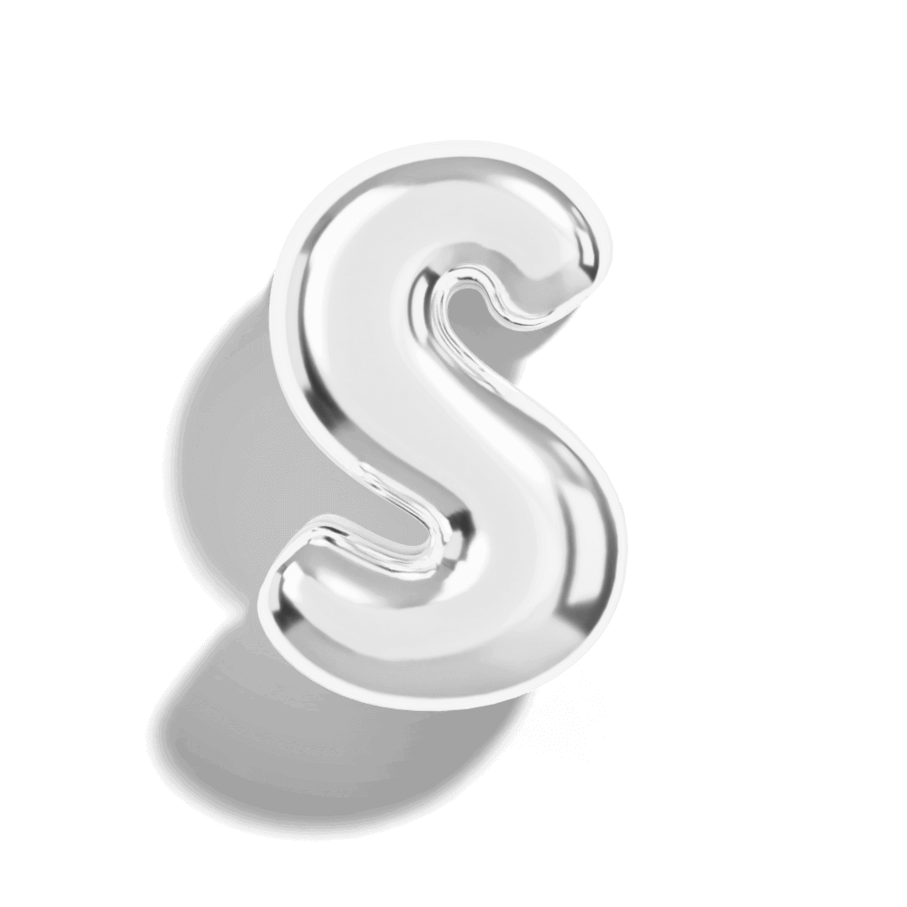 Silver Bubble Letter Charms