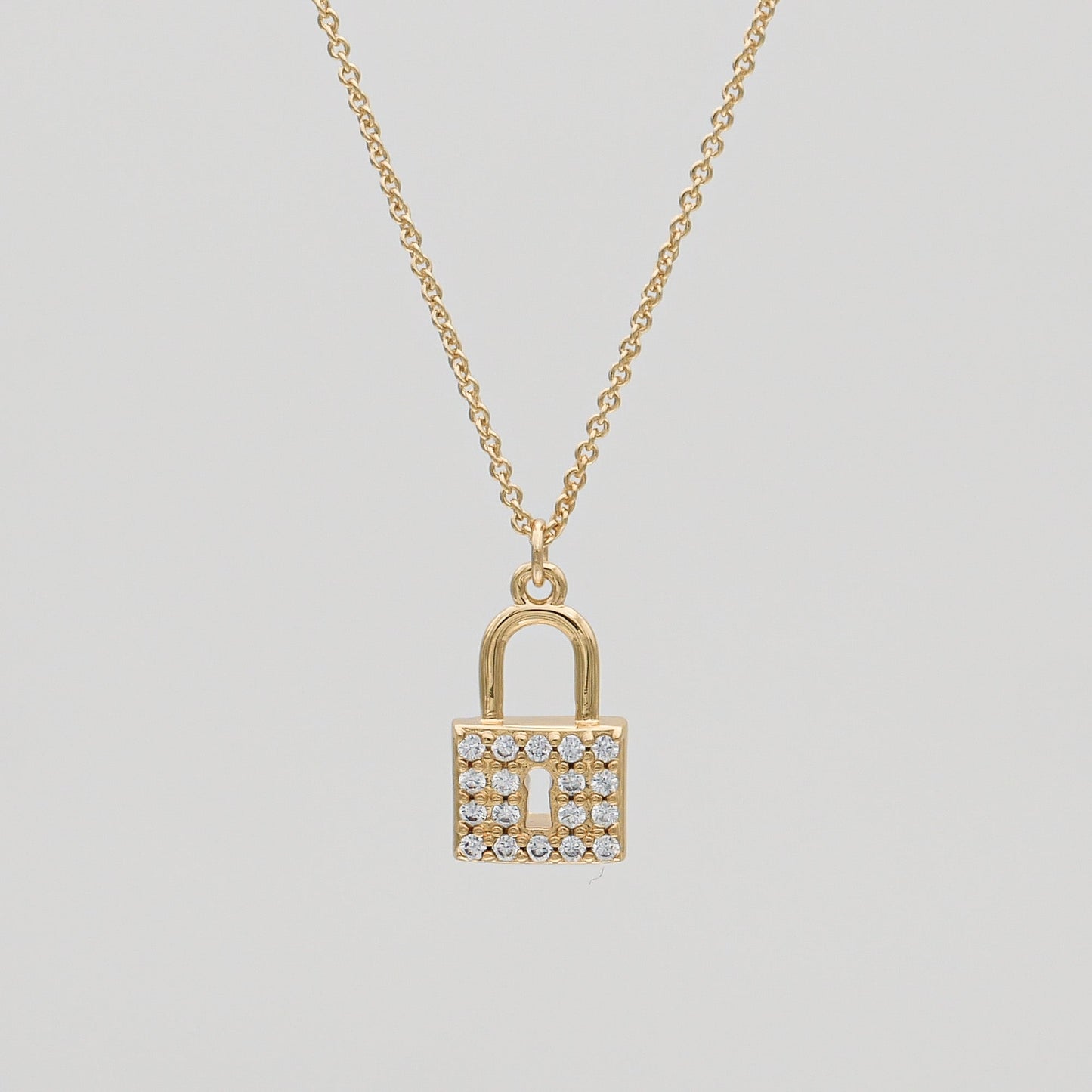 Sarai CZ Lock Necklace