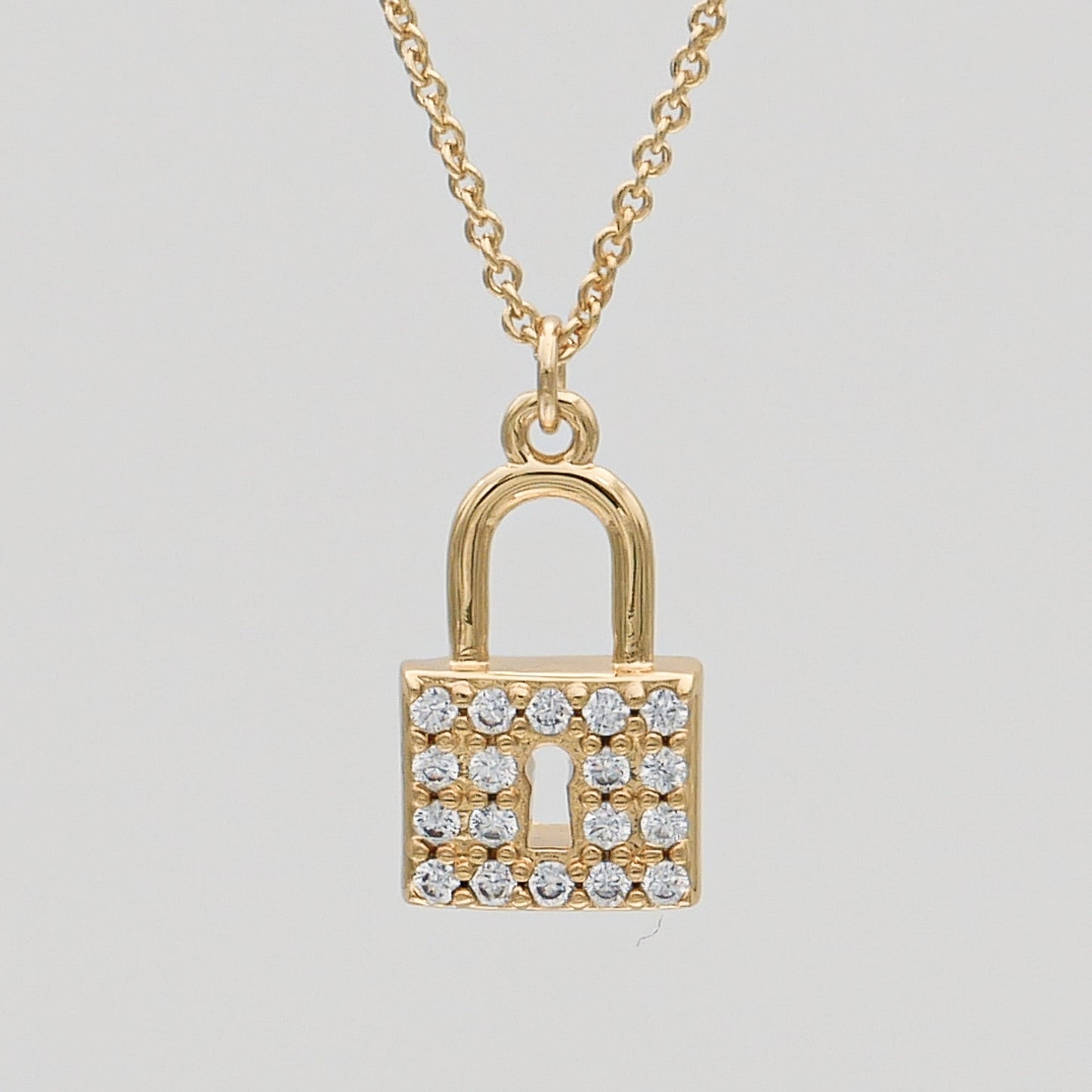 Sarai CZ Lock Necklace