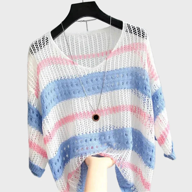 Top leggero in maglia con aperture