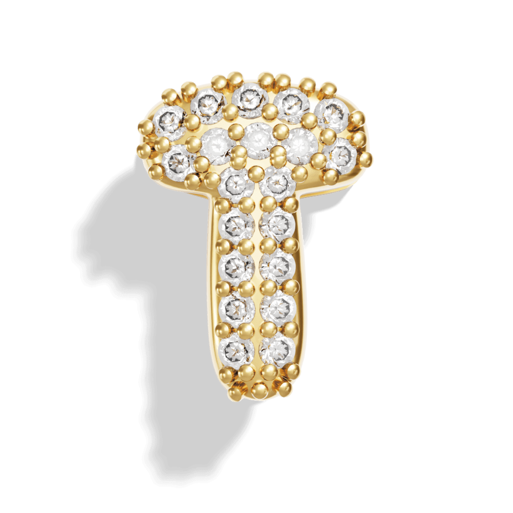 Gold Pave Bubble Letter Charms