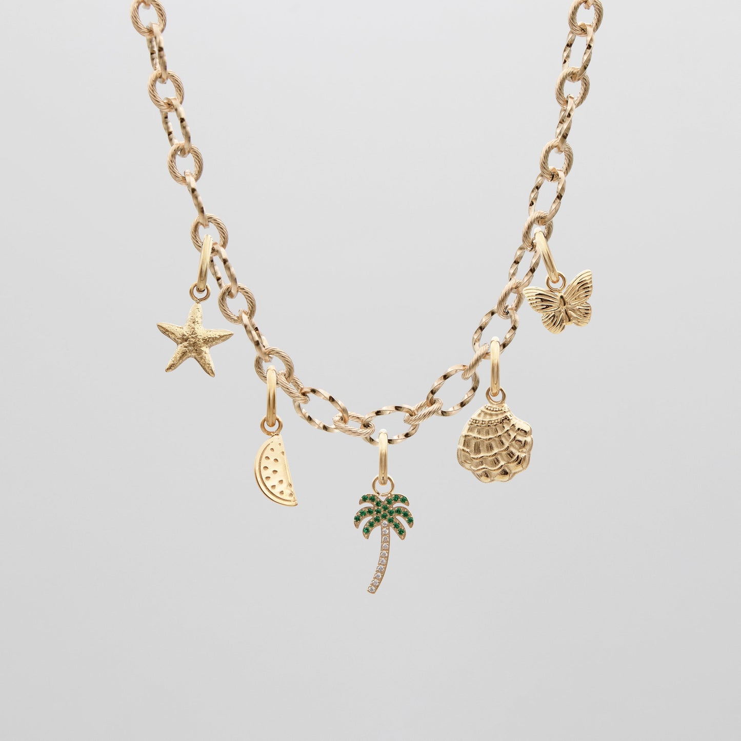 Tropical Gold Charm Necklace
