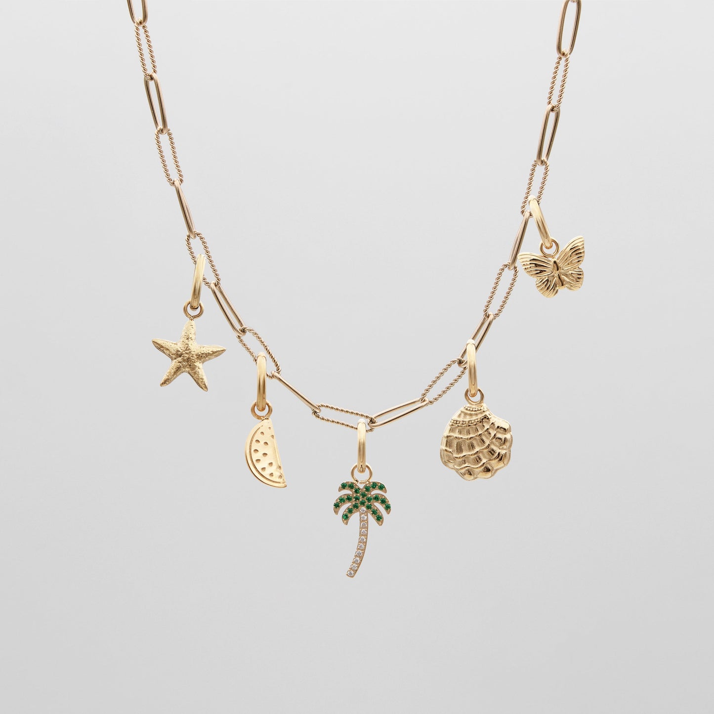 Tropical Gold Charm Necklace