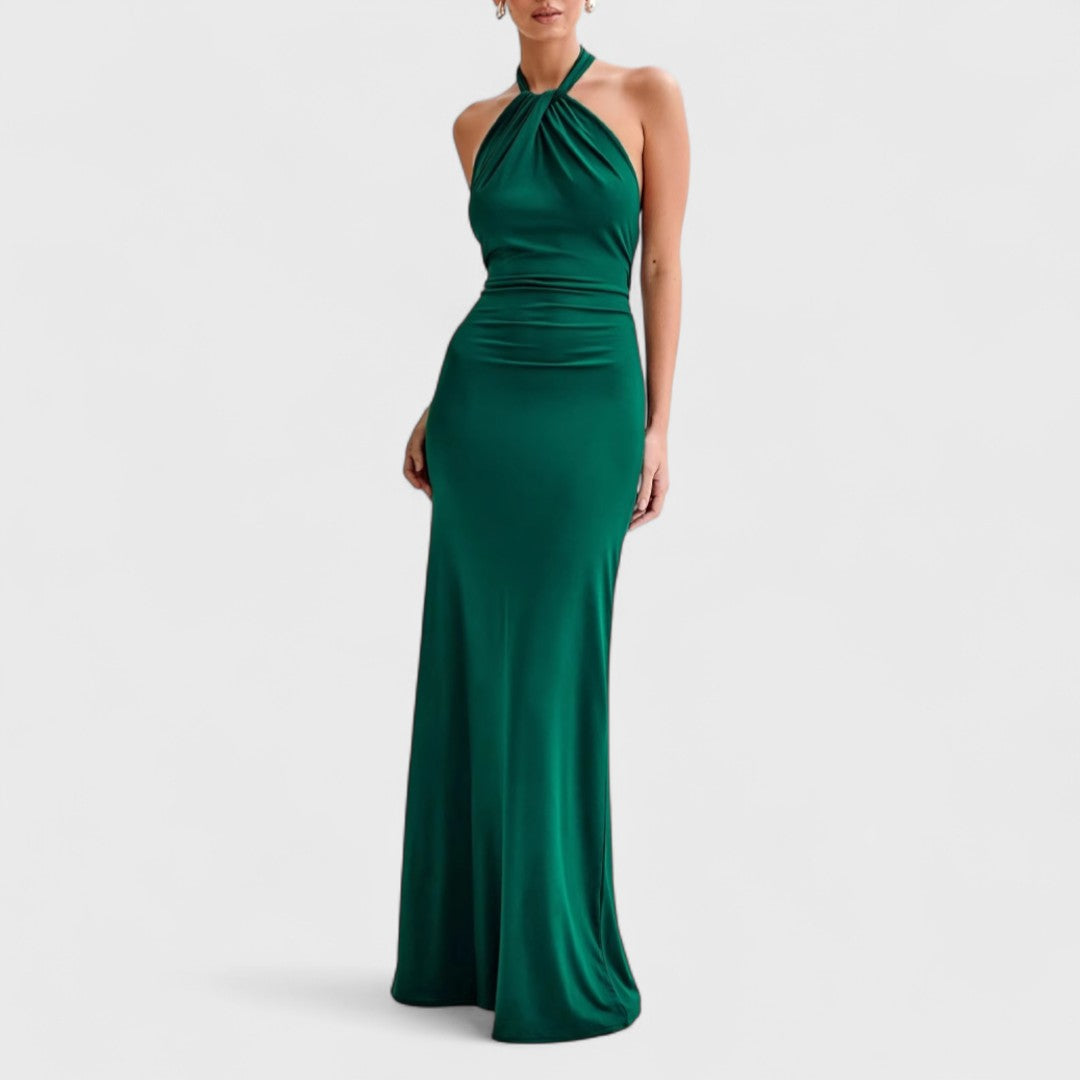 Klara ™️ – Abito curvy in seta con collo halter