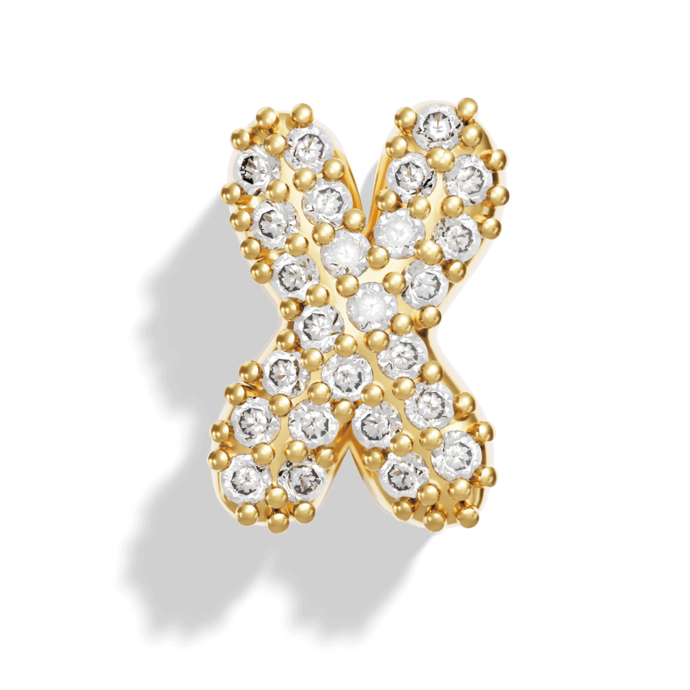 Gold Pave Bubble Letter Charms