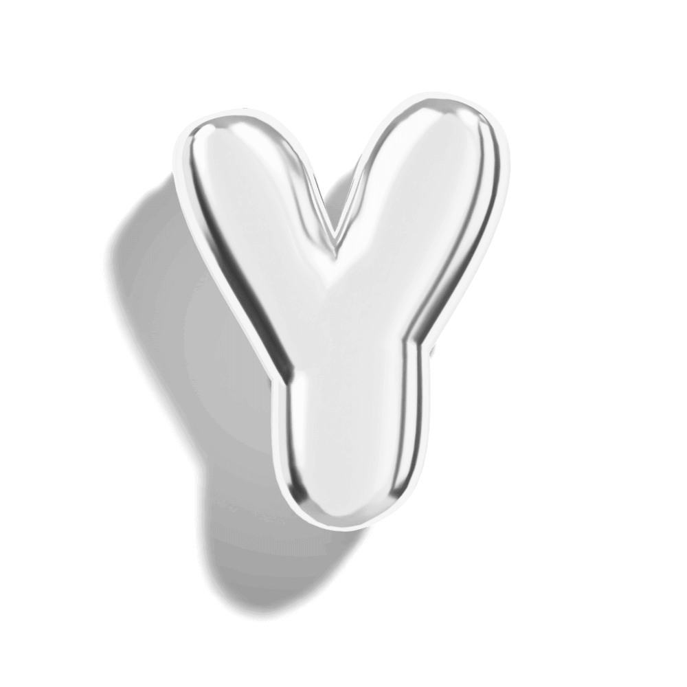 Silver Bubble Letter Charms