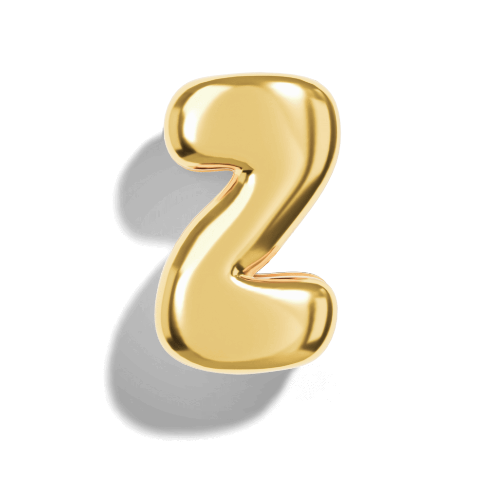 Gold Bubble Letter Charms