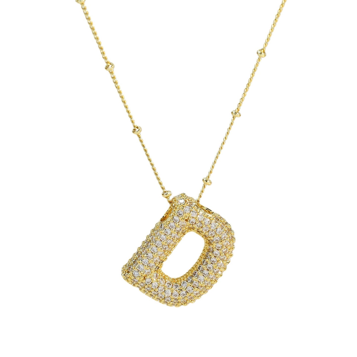 Savannah | Collana con Lettera a Bolla in Diamante