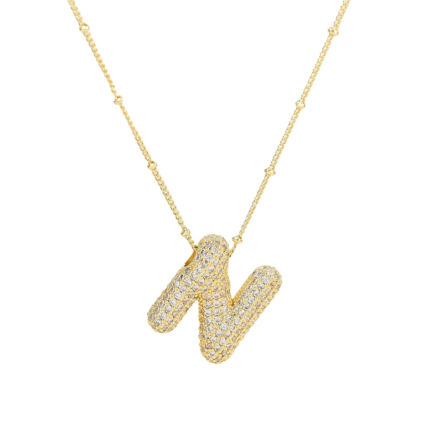 Savannah | Collana con Lettera a Bolla in Diamante