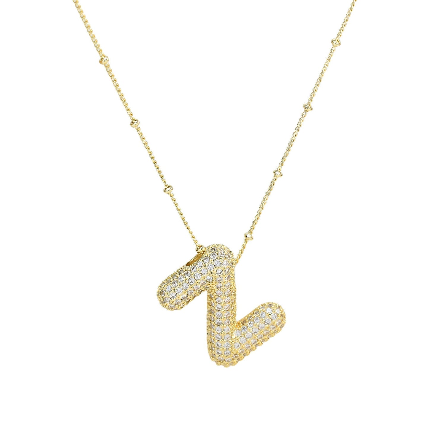 Savannah | Collana con Lettera a Bolla in Diamante