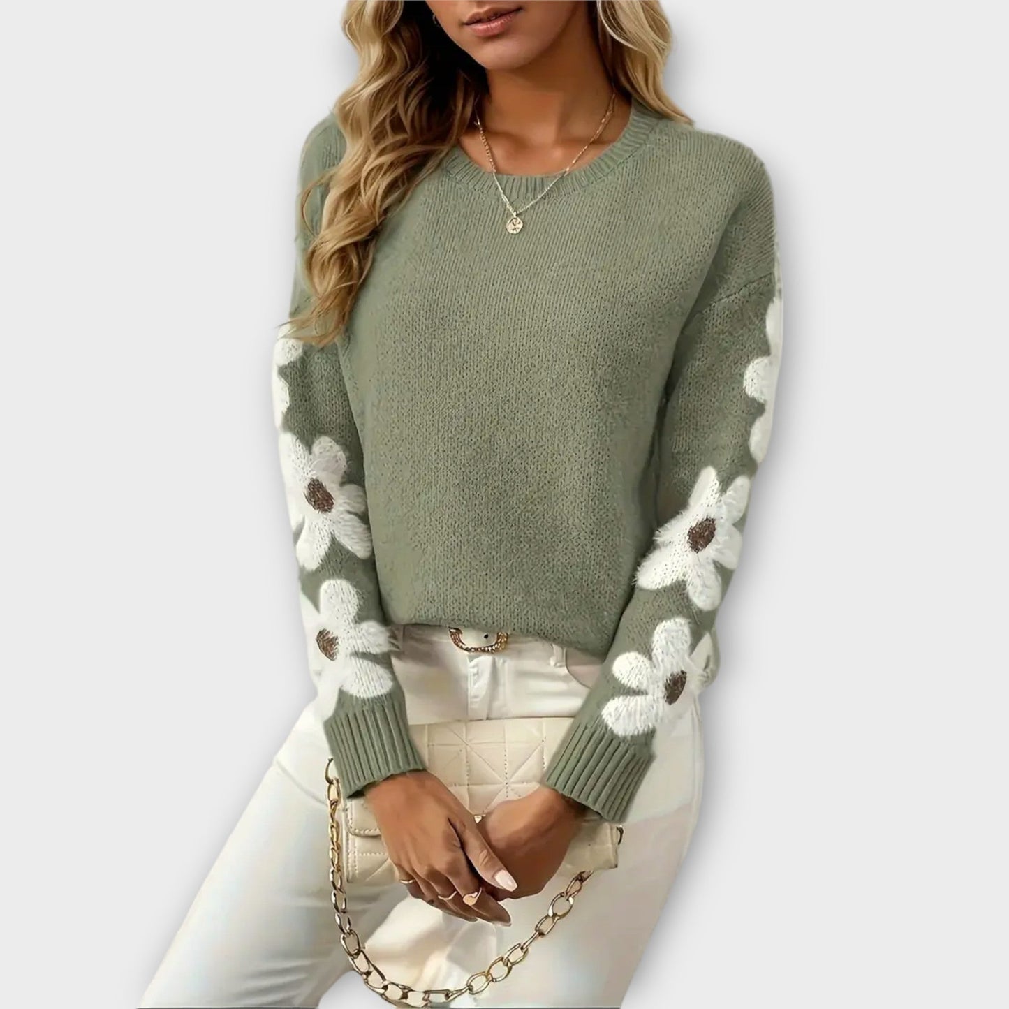 Silke - Maglione Morbido con Design Floreale